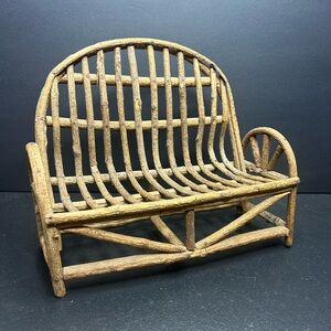 Decorative wood stick bench 10" wide x 8.5" tall
Cottage porch garden home decor